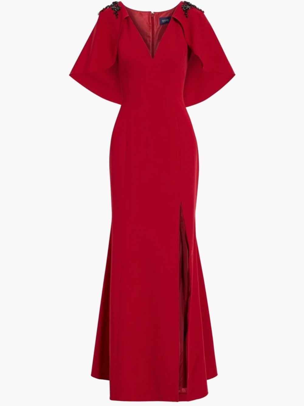 Marchesa Notte Cape Gown Size 4 Embellished Crepe Formal Evening Dress NWT